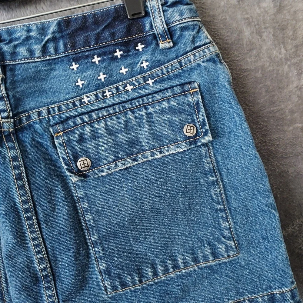 Ksubi‎ Women's Denim Mini Skirt Blue, Size 29 Raw Hem Snap Pockets - Picture 6 of 12